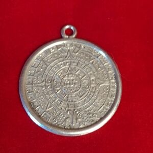 Vintage Taxco Silver Aztec Calendar Pendant